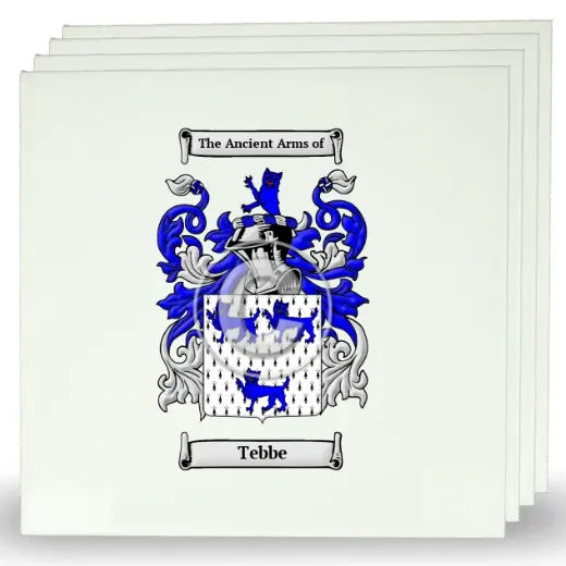 Tebbe Set of Four Large Tiles with Coat of Arms