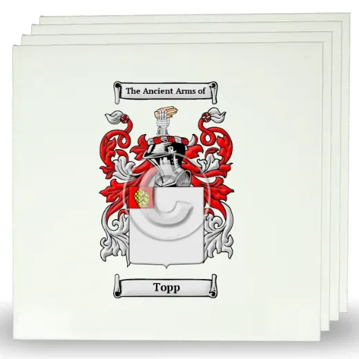 Topp Set of Four Large Tiles with Coat of Arms