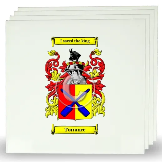 Torrance Set of Four Large Tiles with Coat of Arms