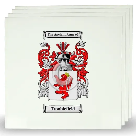 Troublefield Set of Four Large Tiles with Coat of Arms