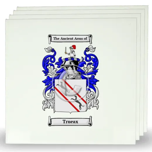 Trueax Set of Four Large Tiles with Coat of Arms