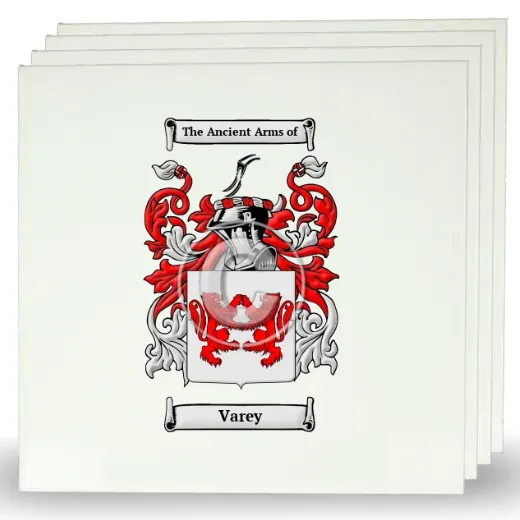 Varey Set of Four Large Tiles with Coat of Arms
