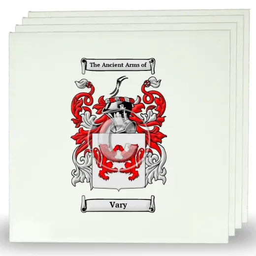 Vary Set of Four Large Tiles with Coat of Arms