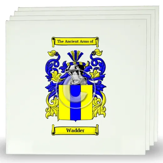 Wadder Set of Four Large Tiles with Coat of Arms