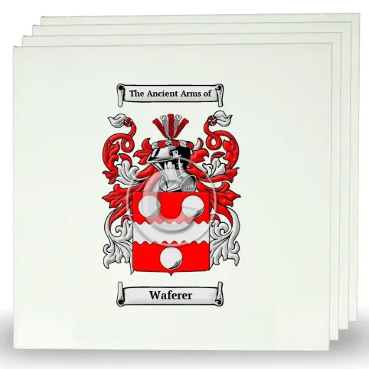 Waferer Set of Four Large Tiles with Coat of Arms