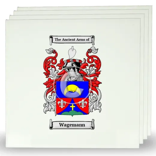 Wagemann Set of Four Large Tiles with Coat of Arms