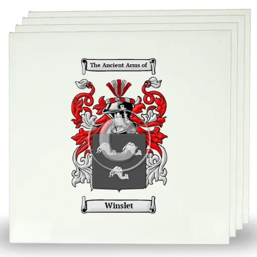 Winslet Set of Four Large Tiles with Coat of Arms