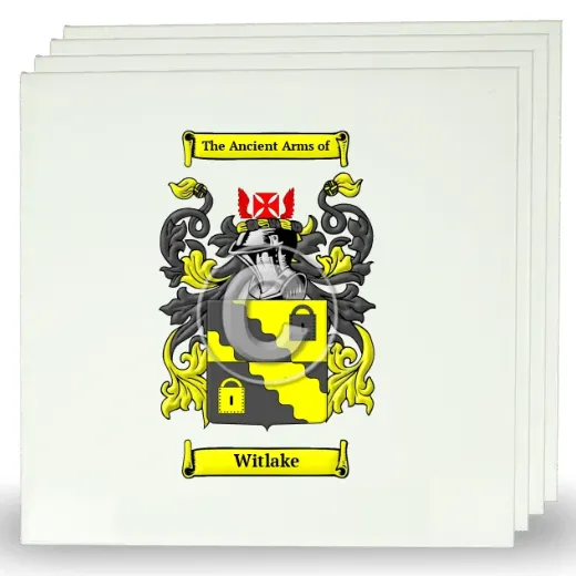 Witlake Set of Four Large Tiles with Coat of Arms