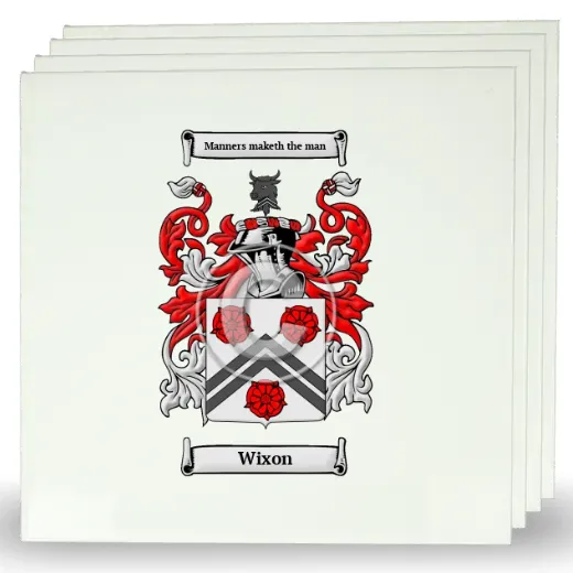 Wixon Set of Four Large Tiles with Coat of Arms