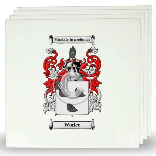 Worlee Set of Four Large Tiles with Coat of Arms