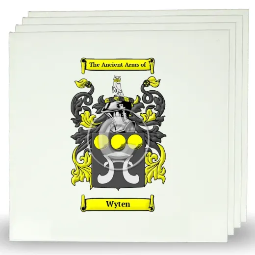 Wyten Set of Four Large Tiles with Coat of Arms