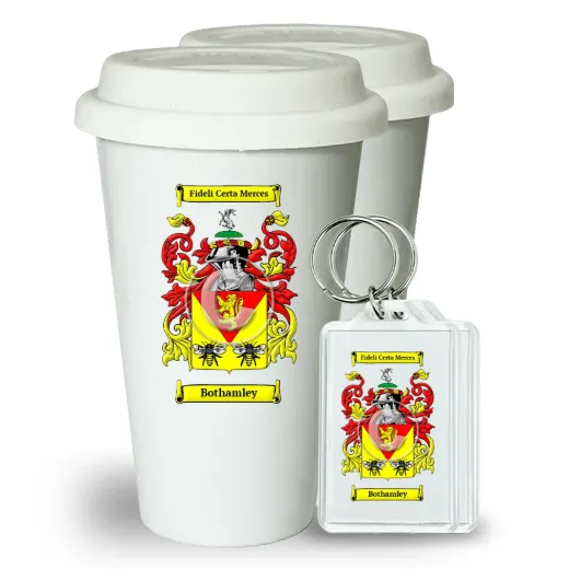Bothamley Pair of Ceramic Tumblers with Lids and Keychains