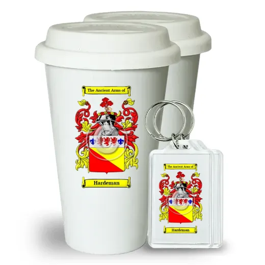 Hardeman Pair of Ceramic Tumblers with Lids and Keychains