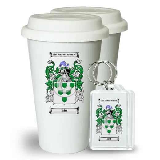Isitt Pair of Ceramic Tumblers with Lids and Keychains