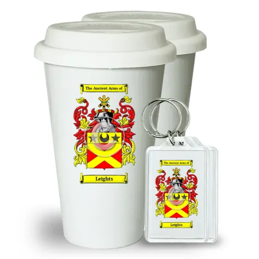 Leights Pair of Ceramic Tumblers with Lids and Keychains