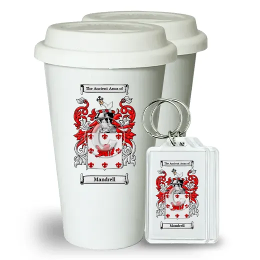 Mandrell Pair of Ceramic Tumblers with Lids and Keychains