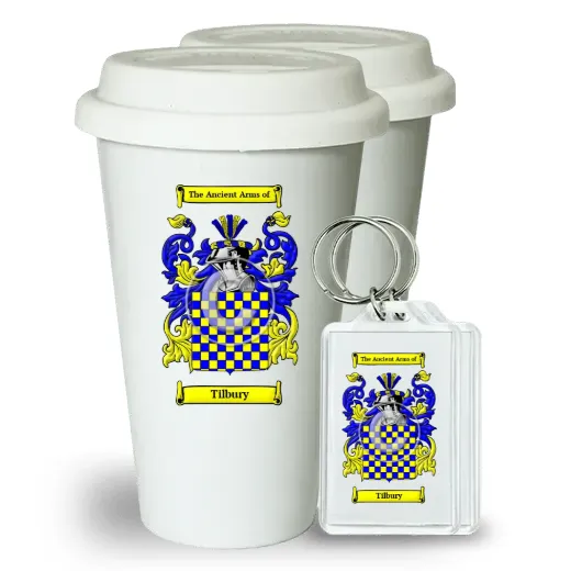 Tilbury Pair of Ceramic Tumblers with Lids and Keychains