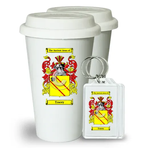 Tracey Pair of Ceramic Tumblers with Lids and Keychains