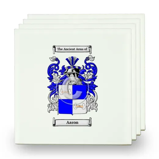 Aaron Set of Four Small Tiles with Coat of Arms