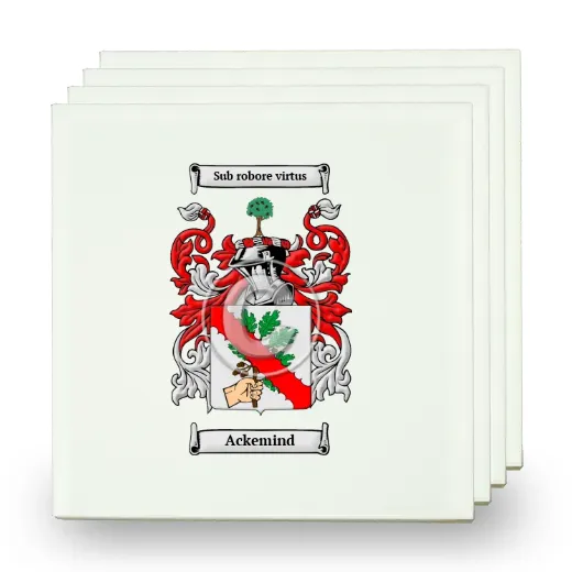 Ackemind Set of Four Small Tiles with Coat of Arms