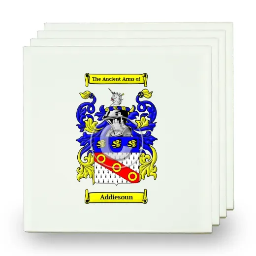 Addiesoun Set of Four Small Tiles with Coat of Arms