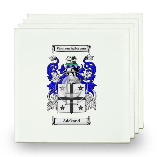 Adekand Set of Four Small Tiles with Coat of Arms