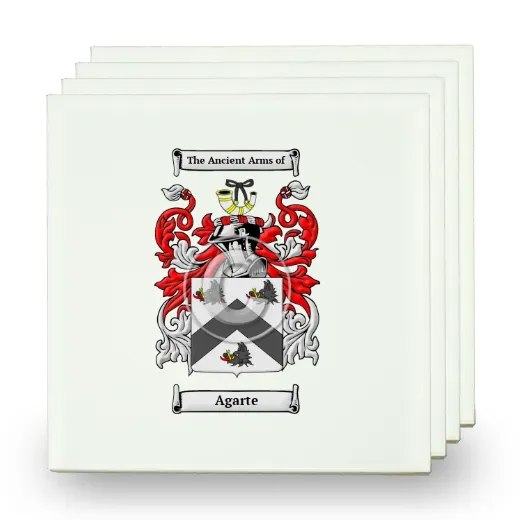 Agarte Set of Four Small Tiles with Coat of Arms
