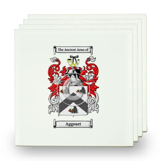 Aggeart Set of Four Small Tiles with Coat of Arms