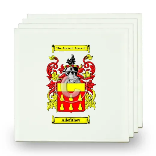 Ailefithey Set of Four Small Tiles with Coat of Arms