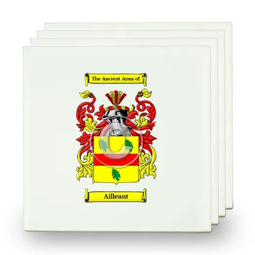 Ailleant Set of Four Small Tiles with Coat of Arms