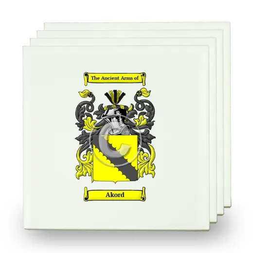 Akord Set of Four Small Tiles with Coat of Arms