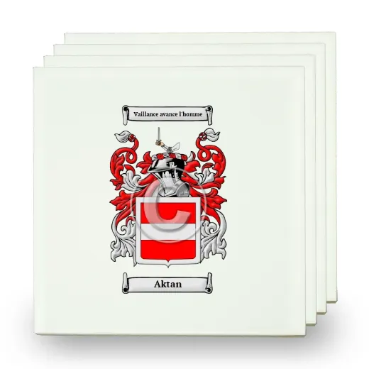 Aktan Set of Four Small Tiles with Coat of Arms