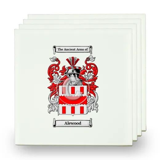Alewood Set of Four Small Tiles with Coat of Arms