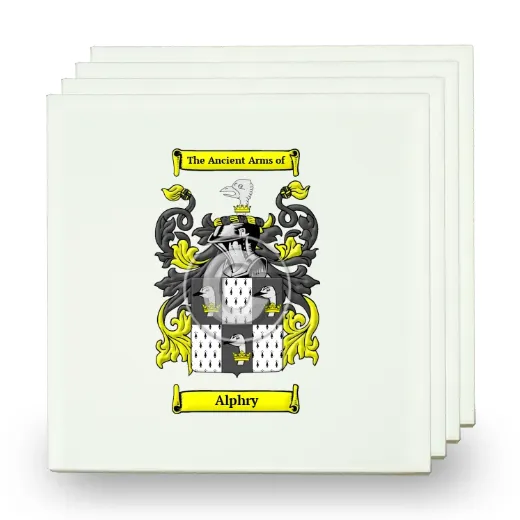 Alphry Set of Four Small Tiles with Coat of Arms