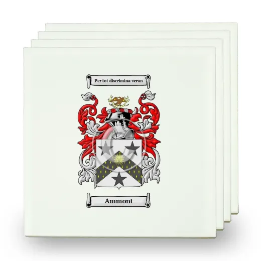 Ammont Set of Four Small Tiles with Coat of Arms