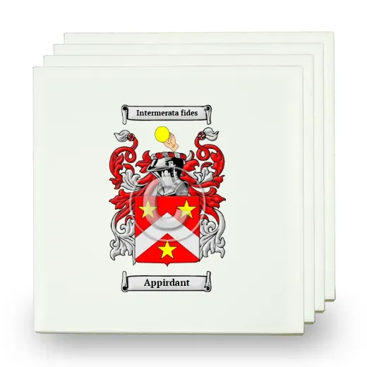 Appirdant Set of Four Small Tiles with Coat of Arms