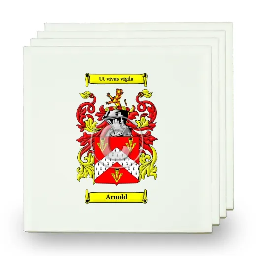 Arnold Set of Four Small Tiles with Coat of Arms