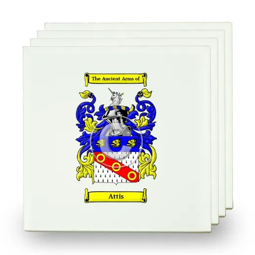Attis Set of Four Small Tiles with Coat of Arms