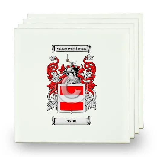 Axon Set of Four Small Tiles with Coat of Arms