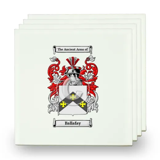Ballafay Set of Four Small Tiles with Coat of Arms