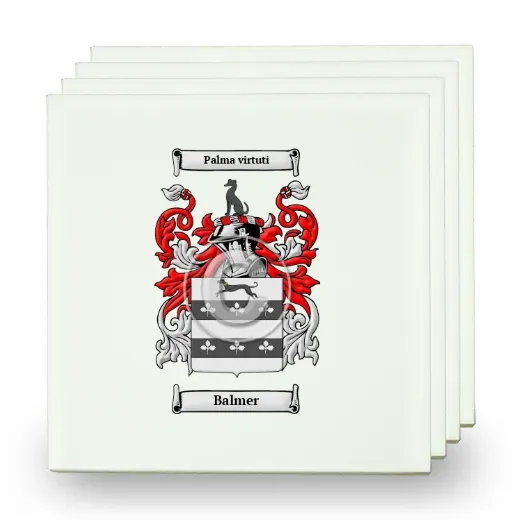 Balmer Set of Four Small Tiles with Coat of Arms
