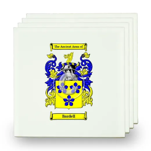 Bardell Set of Four Small Tiles with Coat of Arms