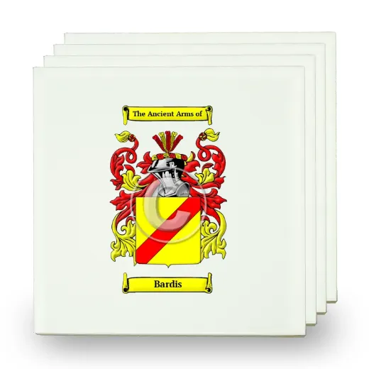 Bardis Set of Four Small Tiles with Coat of Arms