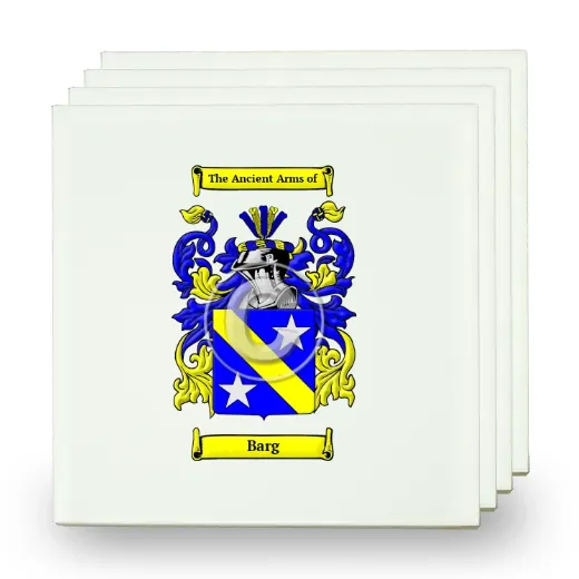 Barg Set of Four Small Tiles with Coat of Arms