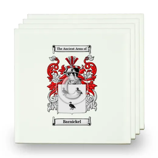 Barnickel Set of Four Small Tiles with Coat of Arms