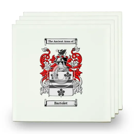 Bartolet Set of Four Small Tiles with Coat of Arms