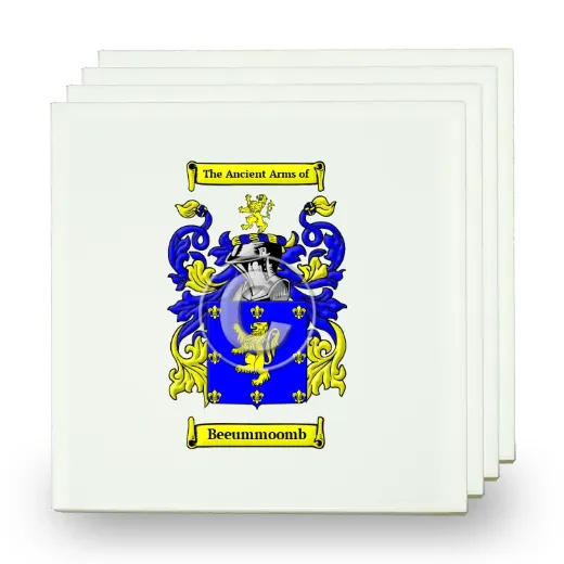 Beeummoomb Set of Four Small Tiles with Coat of Arms