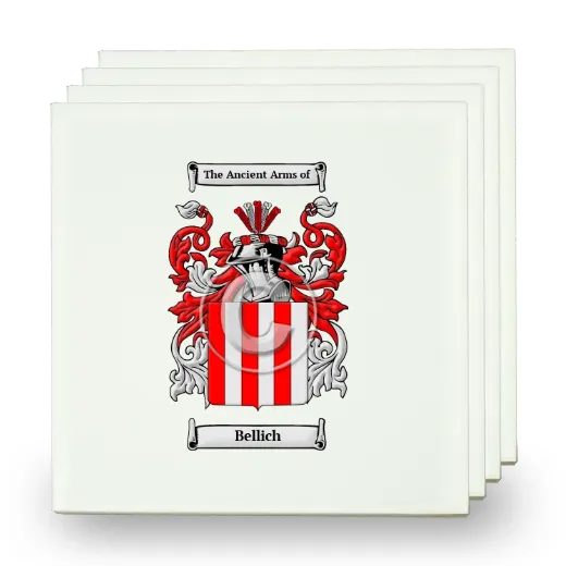 Bellich Set of Four Small Tiles with Coat of Arms