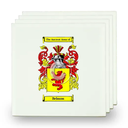 Belmon Set of Four Small Tiles with Coat of Arms