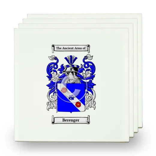 Berenger Set of Four Small Tiles with Coat of Arms